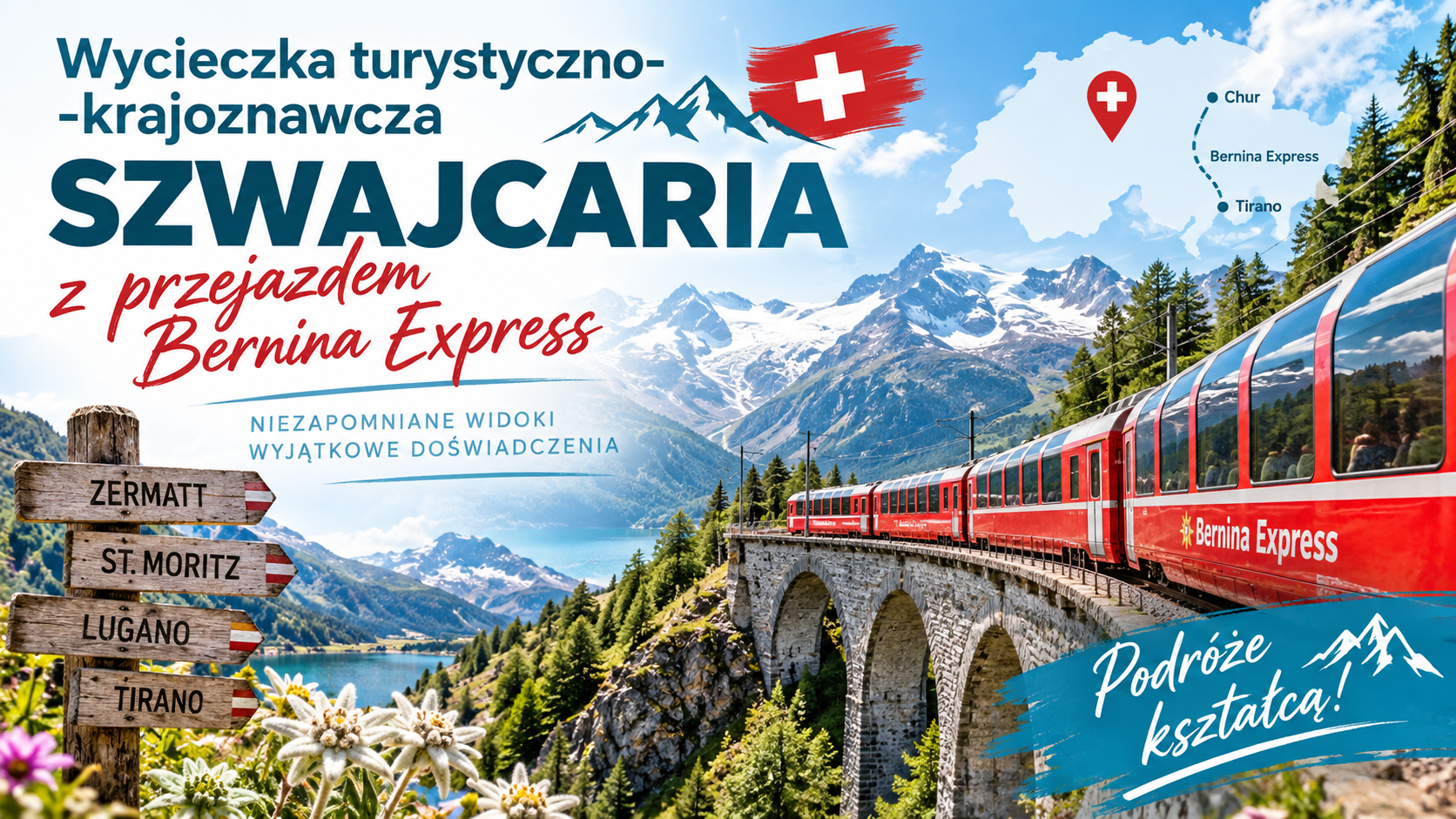 Zaproszenie na wycieczkę turystyczno-krajoznawczą – Szwajcaria z przejazdem Bernina Express
